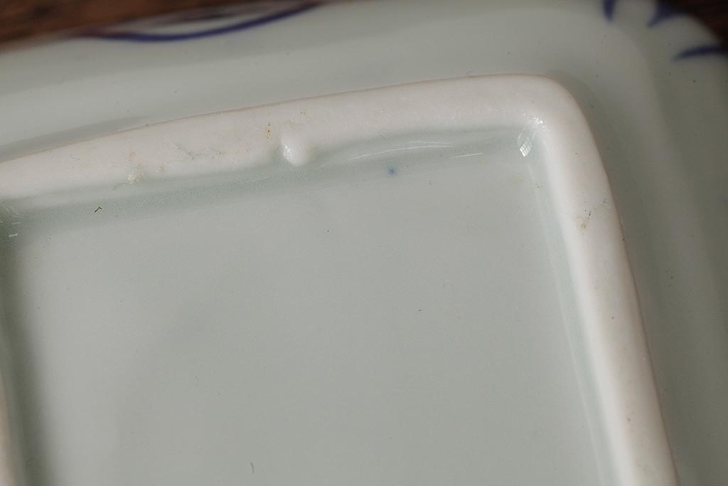 幕末明治期　伊万里焼　染付角皿2枚セット(向付、小鉢、和食器)(R-042686)