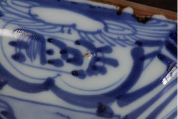 幕末明治期　伊万里焼　染付角皿2枚セット(向付、小鉢、和食器)(R-042688)