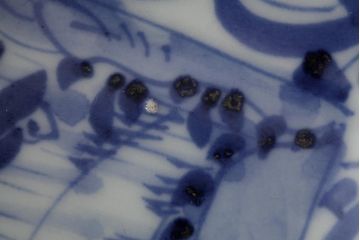 アンティーク雑貨　幕末明治期　伊万里焼　染付角皿2枚セット(向付、小鉢、和食器)(R-042689)