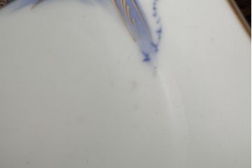 アンティーク雑貨　明治大正期　伊万里焼山水図染付向付2点セット(小皿、和食器)(R-042690)