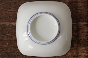 アンティーク雑貨　明治大正期　伊万里焼山水図染付向付2点セット(小皿、和食器)(R-042690)