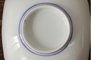 アンティーク雑貨　明治大正期　伊万里焼山水図染付向付2点セット(小皿、和食器)(R-042690)