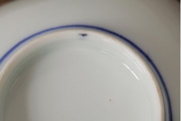 アンティーク雑貨　明治大正期　伊万里焼山水図染付向付2点セット(小皿、和食器)(R-042690)