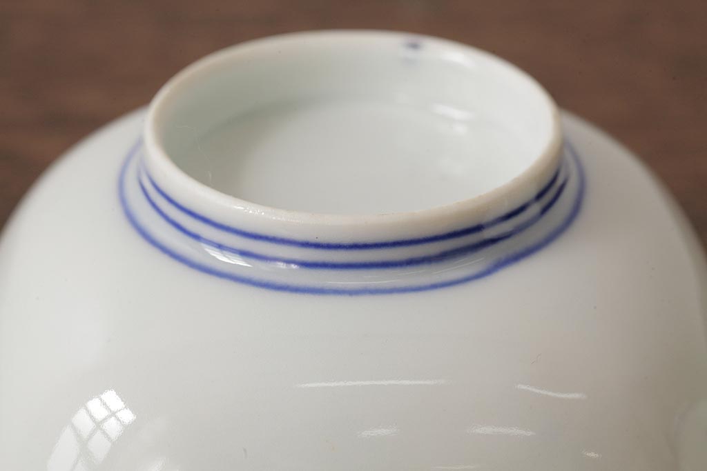 アンティーク雑貨　明治大正期　伊万里焼山水図染付向付2点セット(小皿、和食器)(R-042690)