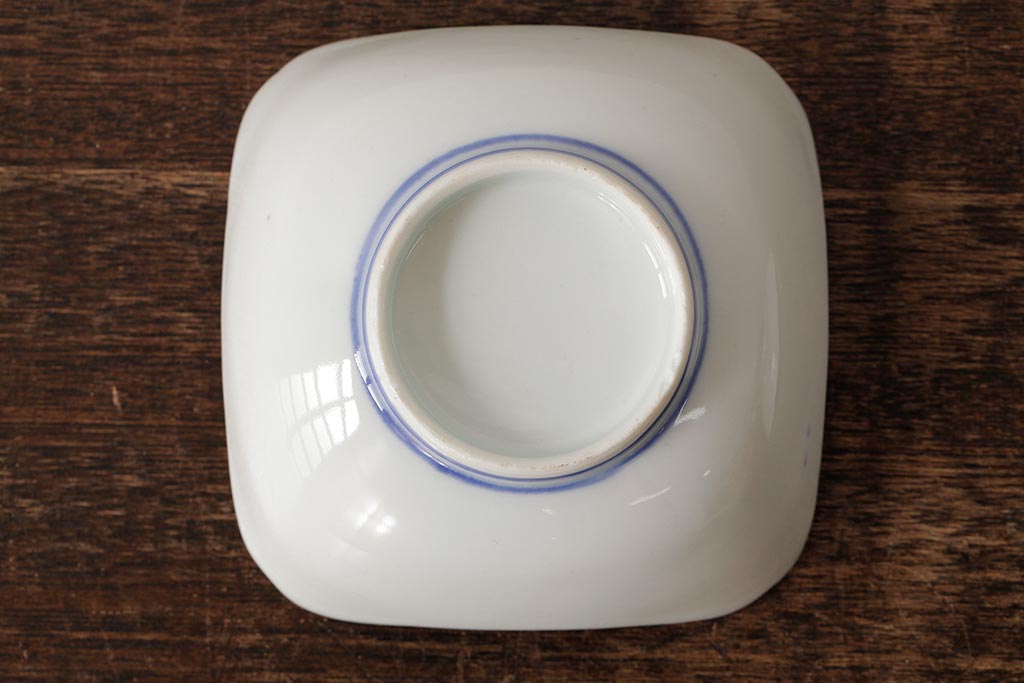 アンティーク雑貨　明治大正期　伊万里焼山水図染付向付2点セット(小皿、和食器)(R-042691)