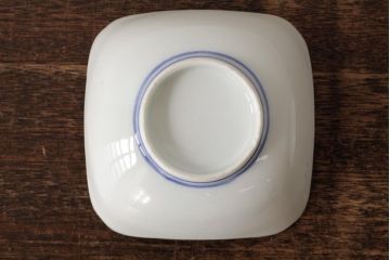 アンティーク雑貨　明治大正期　伊万里焼山水図染付向付2点セット(小皿、和食器)(R-042691)