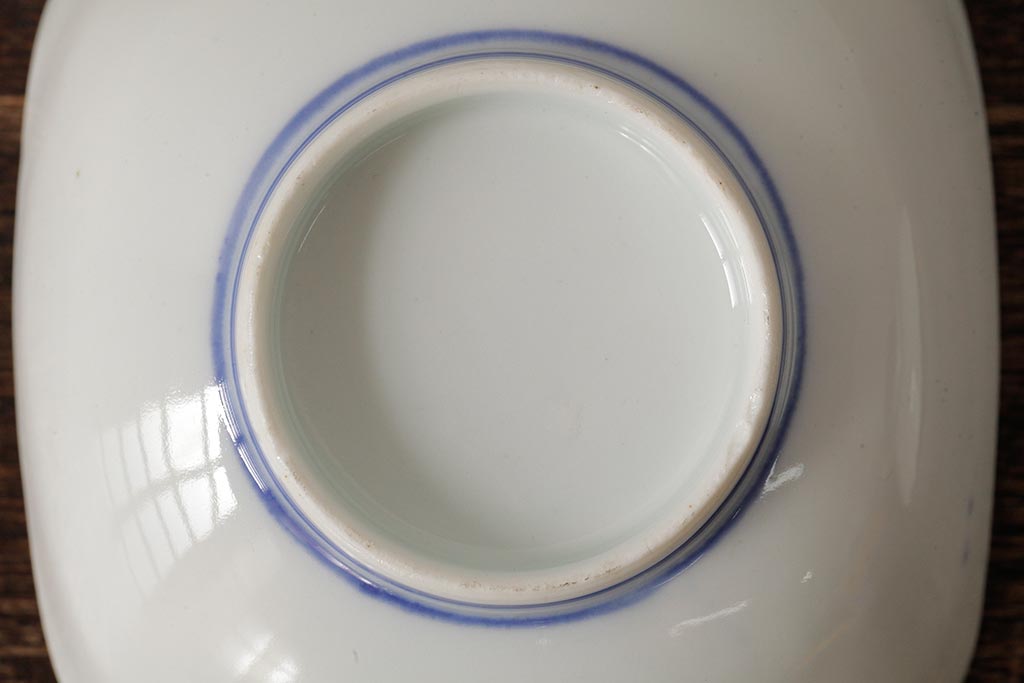 アンティーク雑貨　明治大正期　伊万里焼山水図染付向付2点セット(小皿、和食器)(R-042691)