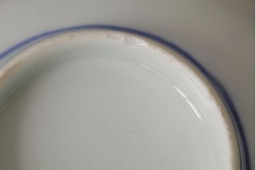 アンティーク雑貨　明治大正期　伊万里焼山水図染付向付2点セット(小皿、和食器)(R-042691)