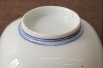 アンティーク雑貨　明治大正期　伊万里焼山水図染付向付2点セット(小皿、和食器)(R-042691)