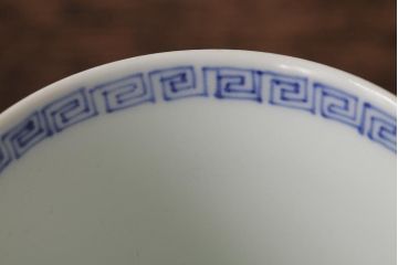 古民具・骨董　明治大正期　伊万里焼　染付蕎麦猪口2個セット(そば猪口、和食器)(R-042694)