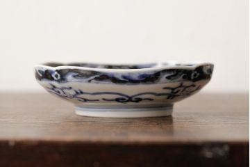 アンティーク雑貨　江戸期　古伊万里　大明成化年製　色絵染付小皿3枚セット(和食器)(R-042698)
