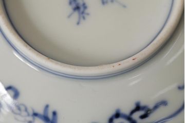 アンティーク雑貨　江戸期　古伊万里　大明成化年製　色絵染付小皿3枚セット(和食器)(R-042699)