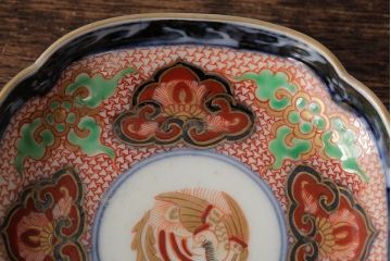  	アンティーク雑貨　江戸期　古伊万里　大明成化年製　色絵染付小皿3枚セット(和食器)(R-042700)