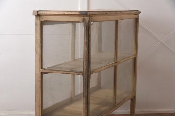 アンティーク家具　シャビーシックな空間におすすめな味わい深いガラスケース(ショーケース、陳列棚)(R-042704)