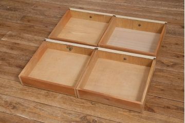 ビンテージ家具　柔らかいペイントカラーのレトロなキャビネット(戸棚、収納棚)(R-042705)