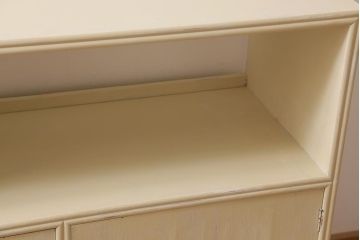 ビンテージ家具　柔らかいペイントカラーのレトロなキャビネット(戸棚、収納棚)(R-042705)