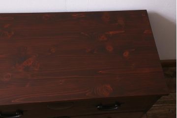 アンティーク家具　脚付きリメイク　和空間におすすめな箪笥ローボード(ローチェスト、テレビ台)(R-042707)