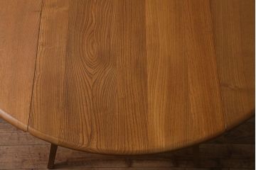 ヴィンテージ家具　イギリスビンテージ　ERCOL(アーコール)　ウィンザードロップリーフテーブル(バタフライテーブル、ラウンドテーブル)(R-042709)