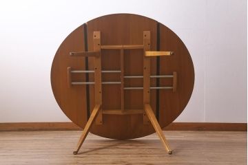 ヴィンテージ家具　イギリスビンテージ　ERCOL(アーコール)　ウィンザードロップリーフテーブル(バタフライテーブル、ラウンドテーブル)(R-042709)