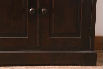 中古　北海道民芸家具　HM868K　シックな色合いのファックス台(サイドキャビネット、電話台)(定価約11万円)(R-042710)