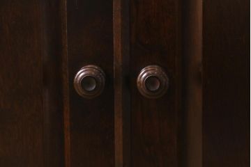 中古　北海道民芸家具　HM868K　シックな色合いのファックス台(サイドキャビネット、電話台)(定価約11万円)(R-042710)