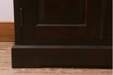 中古　北海道民芸家具　HM868K　シックな色合いのファックス台(サイドキャビネット、電話台)(定価約11万円)(R-042710)