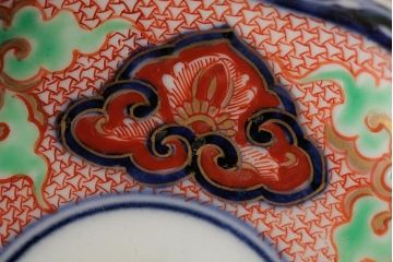  	アンティーク雑貨　江戸期　古伊万里　大明成化年製　色絵染付小皿3枚セット(和食器)(R-042714)