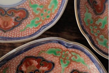  	アンティーク雑貨　江戸期　古伊万里　大明成化年製　色絵染付小皿3枚セット(和食器)(R-042714)