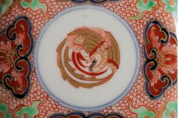 アンティーク雑貨　江戸期　古伊万里　大明成化年製　色絵染付小皿5枚セット(和食器)(R-042715)