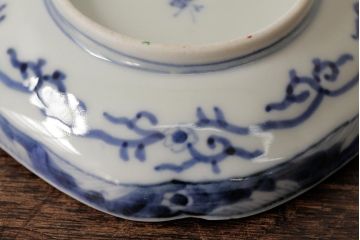アンティーク雑貨　江戸期　古伊万里　大明成化年製　色絵染付小皿5枚セット(和食器)(R-042715)