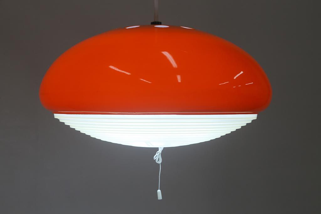 ヴィンテージ照明　三菱電機　レトロポップなデザインが魅力のペンダントライト(天井照明、ビンテージ)(R-042717)