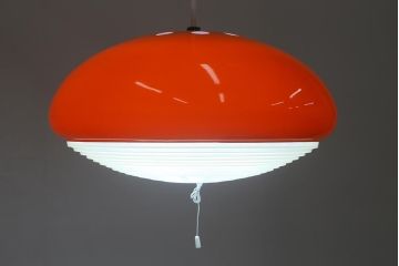 ヴィンテージ照明　三菱電機　レトロポップなデザインが魅力のペンダントライト(天井照明、ビンテージ)(R-042717)