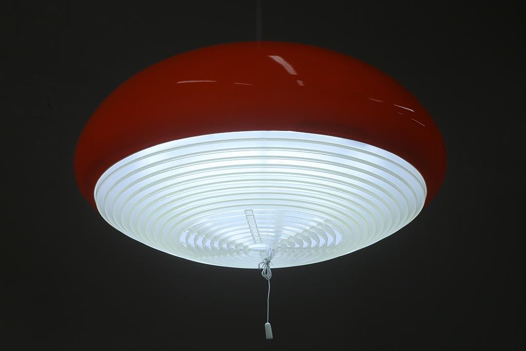 ヴィンテージ照明　三菱電機　レトロポップなデザインが魅力のペンダントライト(天井照明、ビンテージ)(R-042717)