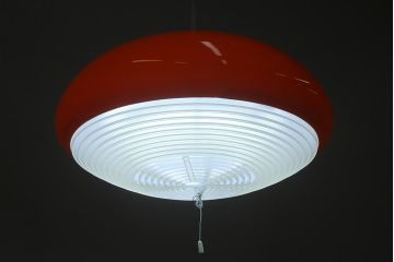 ヴィンテージ照明　三菱電機　レトロポップなデザインが魅力のペンダントライト(天井照明、ビンテージ)(R-042717)