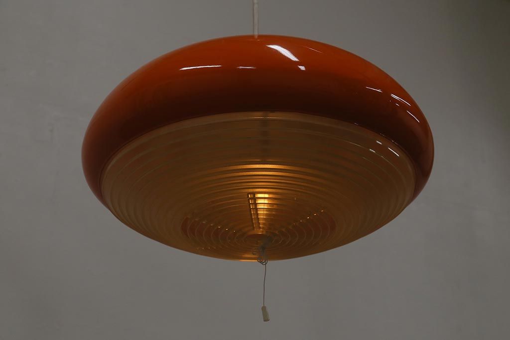 ヴィンテージ照明　三菱電機　レトロポップなデザインが魅力のペンダントライト(天井照明、ビンテージ)(R-042717)