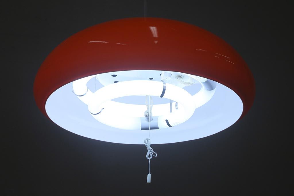 ヴィンテージ照明　三菱電機　レトロポップなデザインが魅力のペンダントライト(天井照明、ビンテージ)(R-042717)