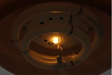 ヴィンテージ照明　三菱電機　レトロポップなデザインが魅力のペンダントライト(天井照明、ビンテージ)(R-042717)