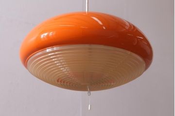 ヴィンテージ照明　三菱電機　レトロポップなデザインが魅力のペンダントライト(天井照明、ビンテージ)(R-042717)