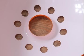 ヴィンテージ照明　三菱電機　レトロポップなデザインが魅力のペンダントライト(天井照明、ビンテージ)(R-042717)