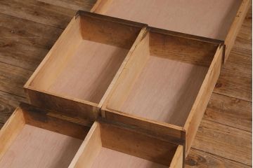 レトロ家具　昭和レトロ　薄型リメイク　ナラ材　美しい木目が魅力の片袖机(片袖デスク、ワークデスク、在宅ワーク、在宅用)(R-042718)