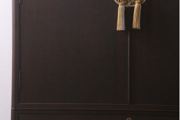 中古　伝統工芸品　長谷川浅次謹作　久光刻　衣装盆付き　花鳥図の前飾りが素敵な重ね加茂総桐箪笥(総桐たんす、和タンス、衣装箪笥、着物箪笥)(定価約120万円)(R-042722)