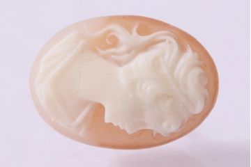 ヴィンテージアクセサリー　カメオ風　女性の横顔をモチーフにしたエレガントなビンテージピアス(R-042723)