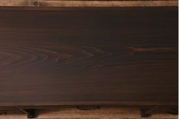 レトロ家具　明治大正期　ヒノキ材　ノスタルジックな雰囲気漂う上品な文机(両袖机、ローテーブル)(R-042725)