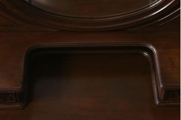 アンティーク家具　フランスアンティーク　マホガニー材　オーバル型のミラーが目を引く優美な佇まいのドレッサー(鏡台)(R-042727)
