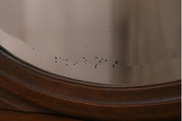 アンティーク家具　フランスアンティーク　マホガニー材　オーバル型のミラーが目を引く優美な佇まいのドレッサー(鏡台)(R-042727)