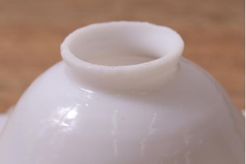 アンティーク照明　レトロ　橙縁フリルシェードのペンダントライト(電笠、天井照明)(R-042734)