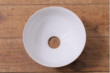 アンティーク照明　戦前　大正昭和初期　色絵磁器花文電笠　シェード(ノリタケ?、ペンダントライト、天井照明)(R-042735)