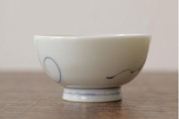 古民具・骨董　明治大正期　伊万里焼　染付猪口5客セット(湯呑茶碗、向付、酒器、和食器)(R-042738)