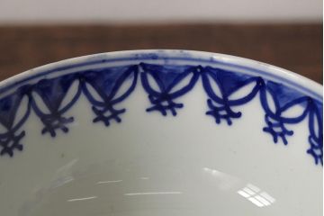 古民具・骨董　明治期　伊万里焼　染付蓋茶碗2客セット(和食器)(R-042740)