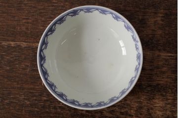 古民具・骨董　明治期　伊万里焼　染付蓋茶碗2客セット(和食器)(R-042740)
